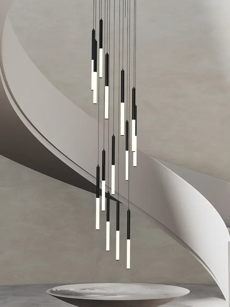 Interior Design Youtube - Modern LED Yaratıcı Siyah Yuvarlak Tüp