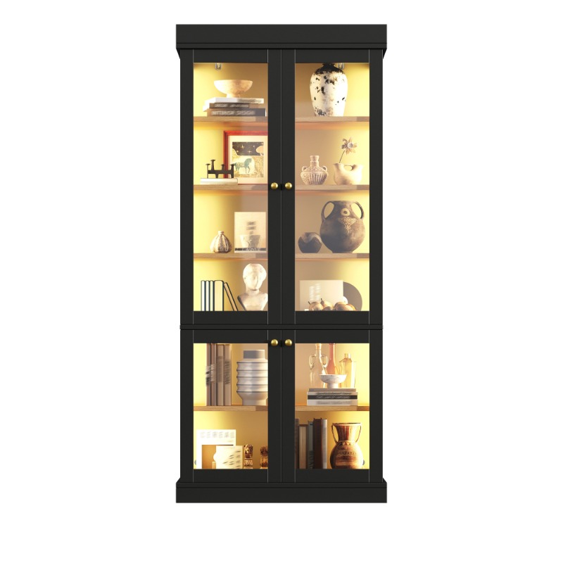 Interior Design Lighting Layout - Modern Bağımsız Cam Vitrin Dolabı, Entegre